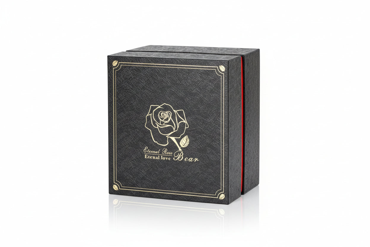 Eternal Love Bear Rotating Jewelry Box – Elegant Gift with Eternal Flowers