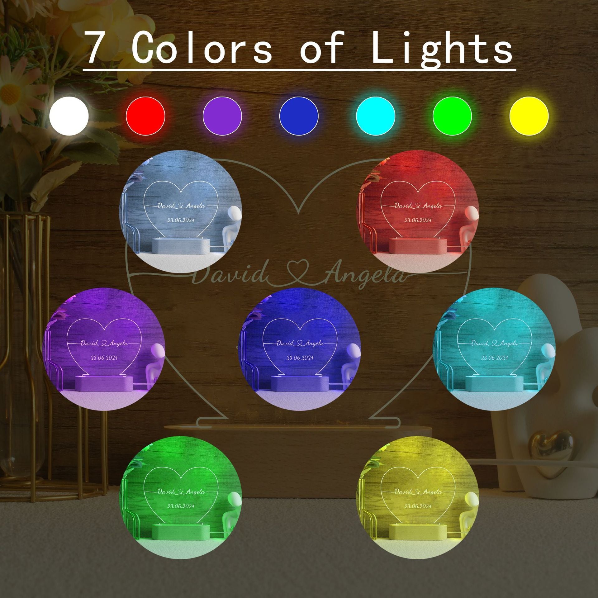 Personalized Heart LED Night Light – A Gift That Says “I Chose You”