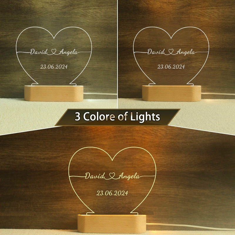 Personalized Heart LED Night Light – A Gift That Says “I Chose You”