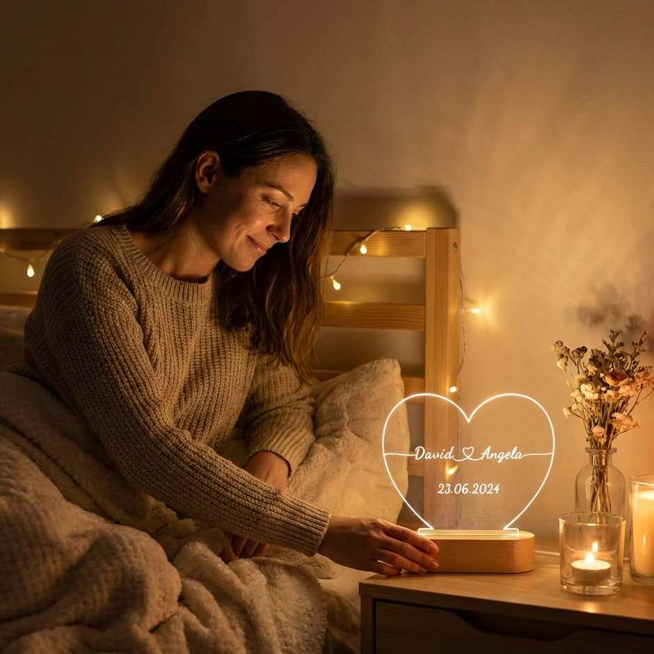 Personalized Heart LED Night Light – A Gift That Says “I Chose You”