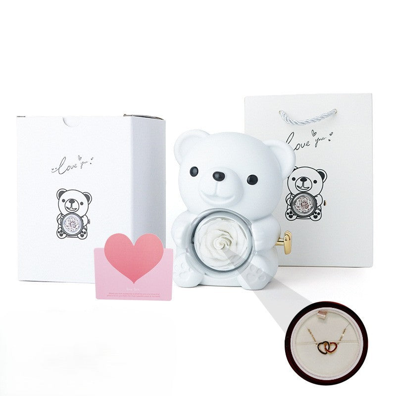 Eternal Love Rose Bear – A Rotating Jewelry Surprise She’ll Never Forget