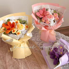 Forever Bloom Knitted Rose & Tulip Bouquet